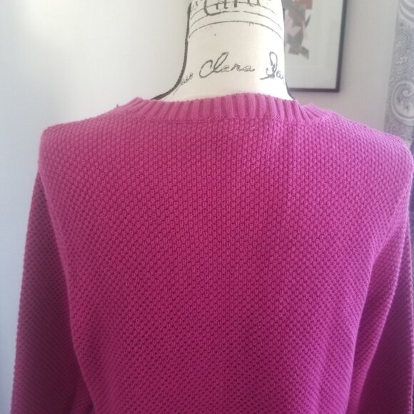 Appleseed Pink Knit Love Sleeve Crew Net Sweater Sz L - Picture 6 of 10